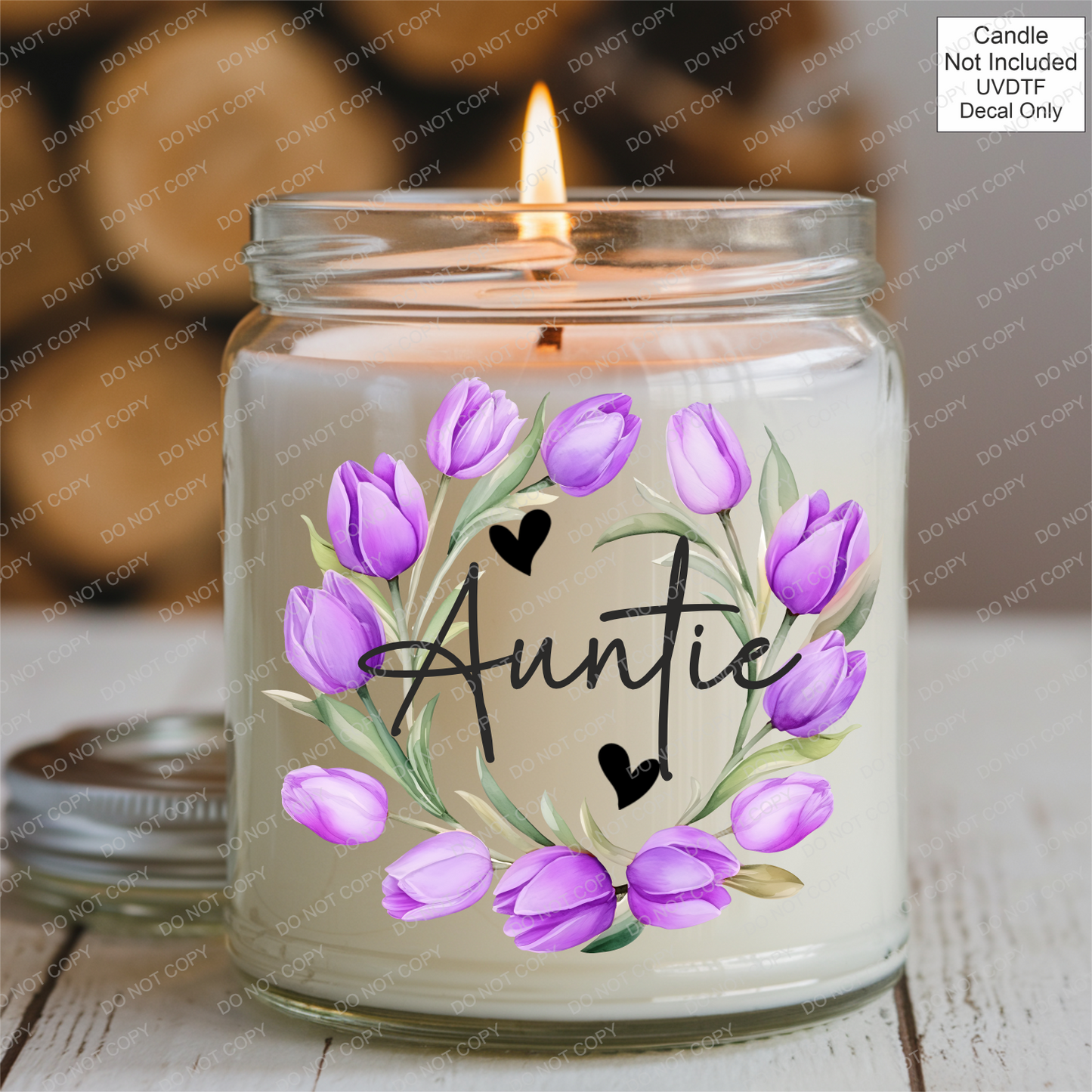 UVDTF Purple Tulip Family Name - Mackie Direct