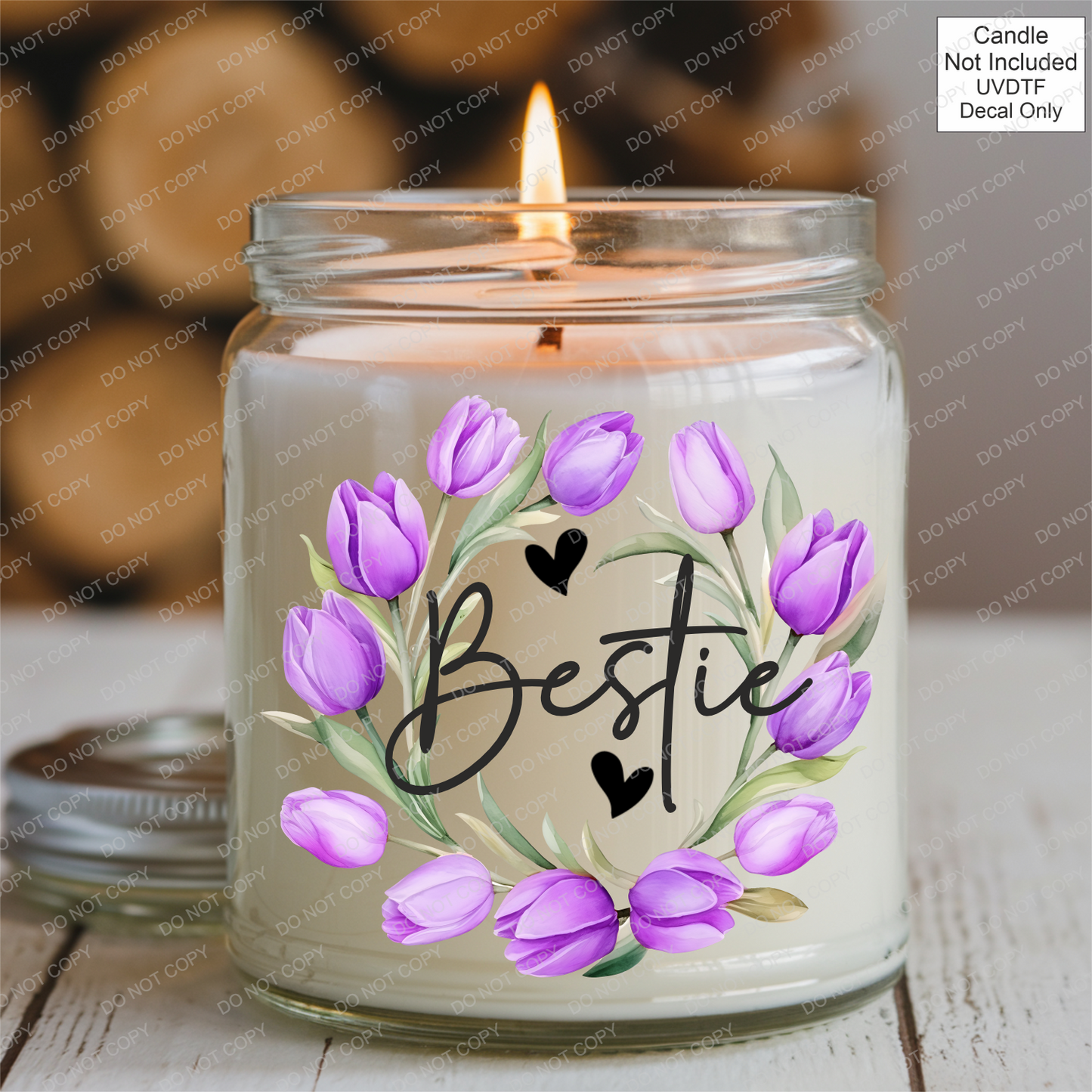 UVDTF Purple Tulip Family Name - Mackie Direct