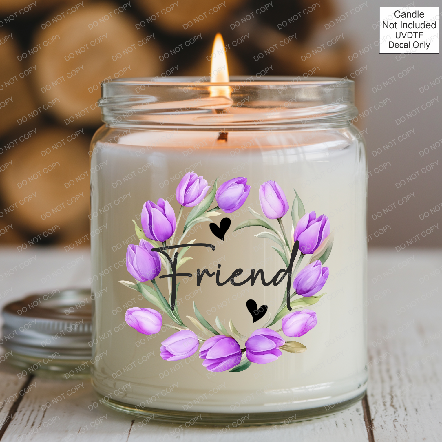 UVDTF Purple Tulip Family Name - Mackie Direct