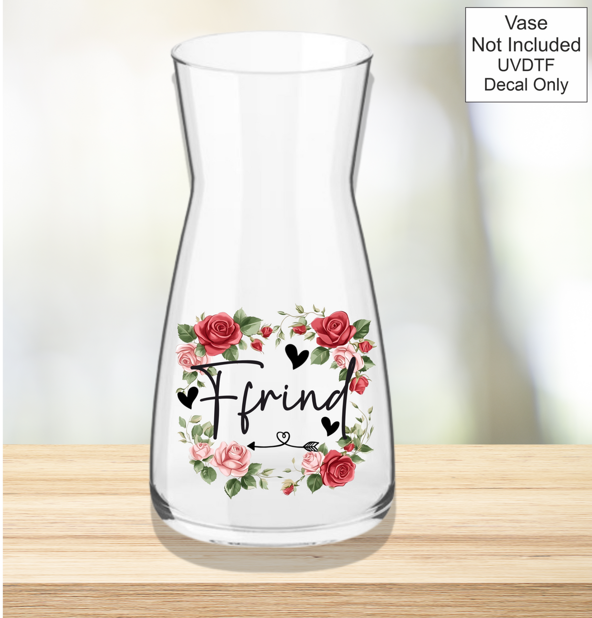 UVDTF Mothers Day Vase red flowers- Welsh Names