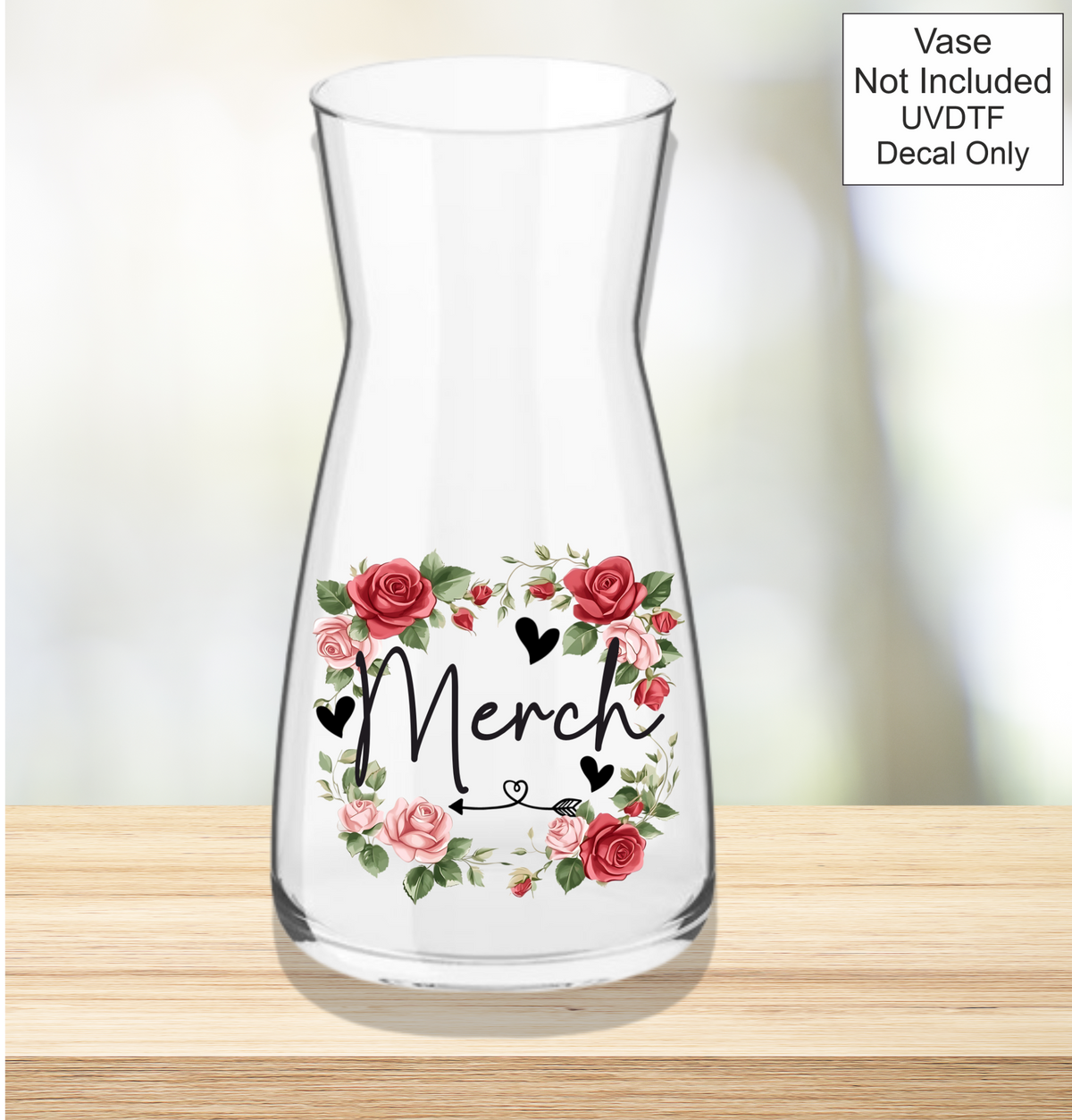 UVDTF Mothers Day Vase red flowers- Welsh Names