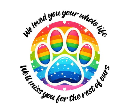 UVDTF Rainbow Paw, Pet memorial