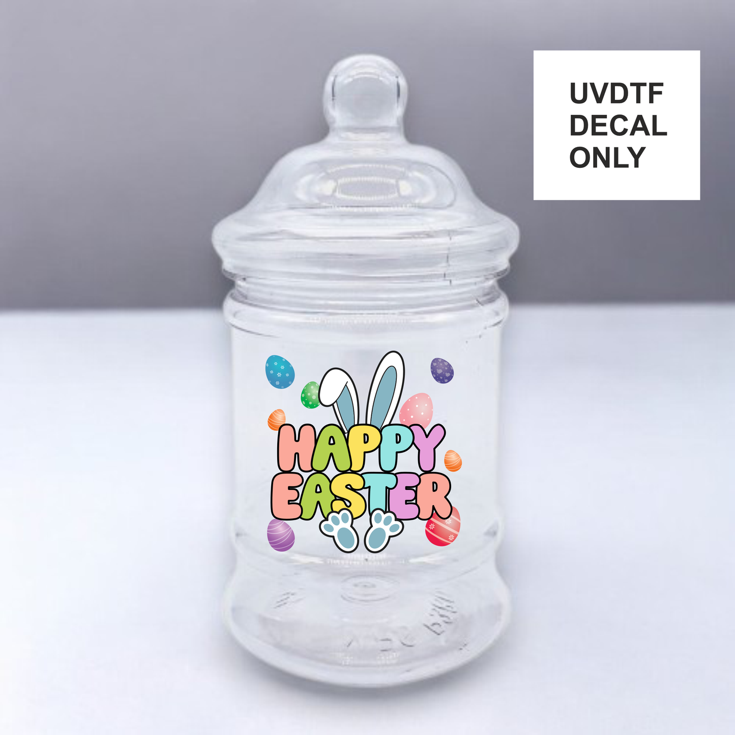 UVDTF Happy Easter -  sweet jar/candle - Mackie Direct