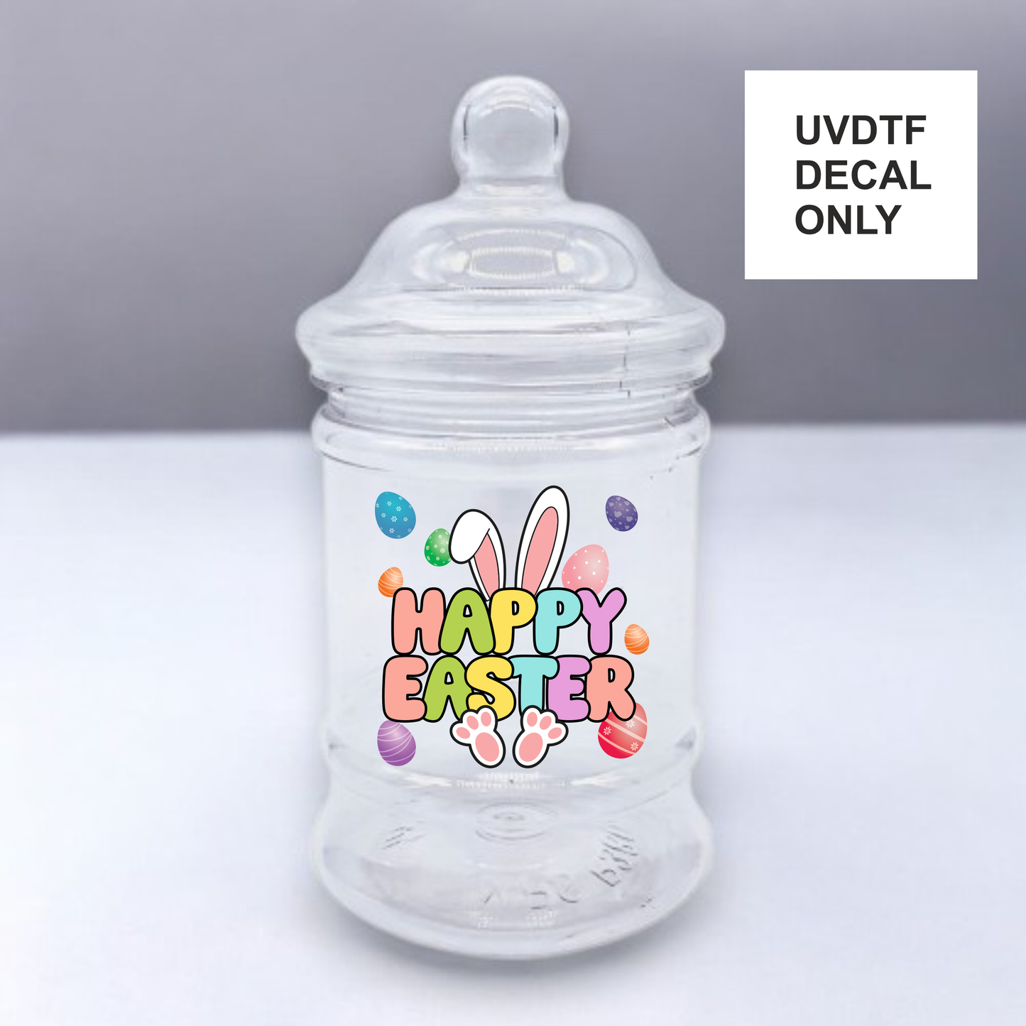 UVDTF Happy Easter -  sweet jar/candle - Mackie Direct