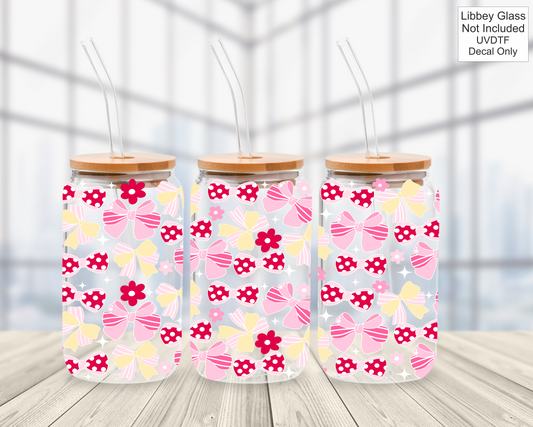 UVDTF 16oz Libbey Glass Wrap - Flowers & Bows - Mackie Direct