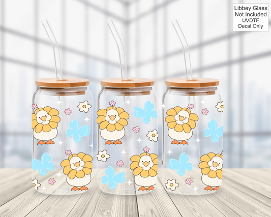 UVDTF 16oz Libbey Glass Wrap - Silly Goose Flowers