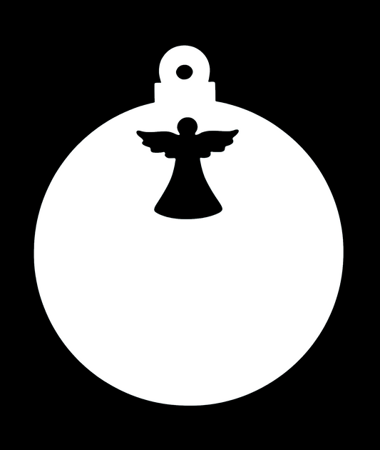 Acrylic Bauble With Angel Cut Out Decoration