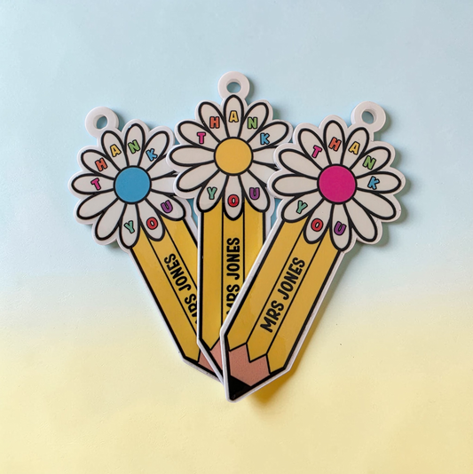 UVDTF Flower Pencil Keyring