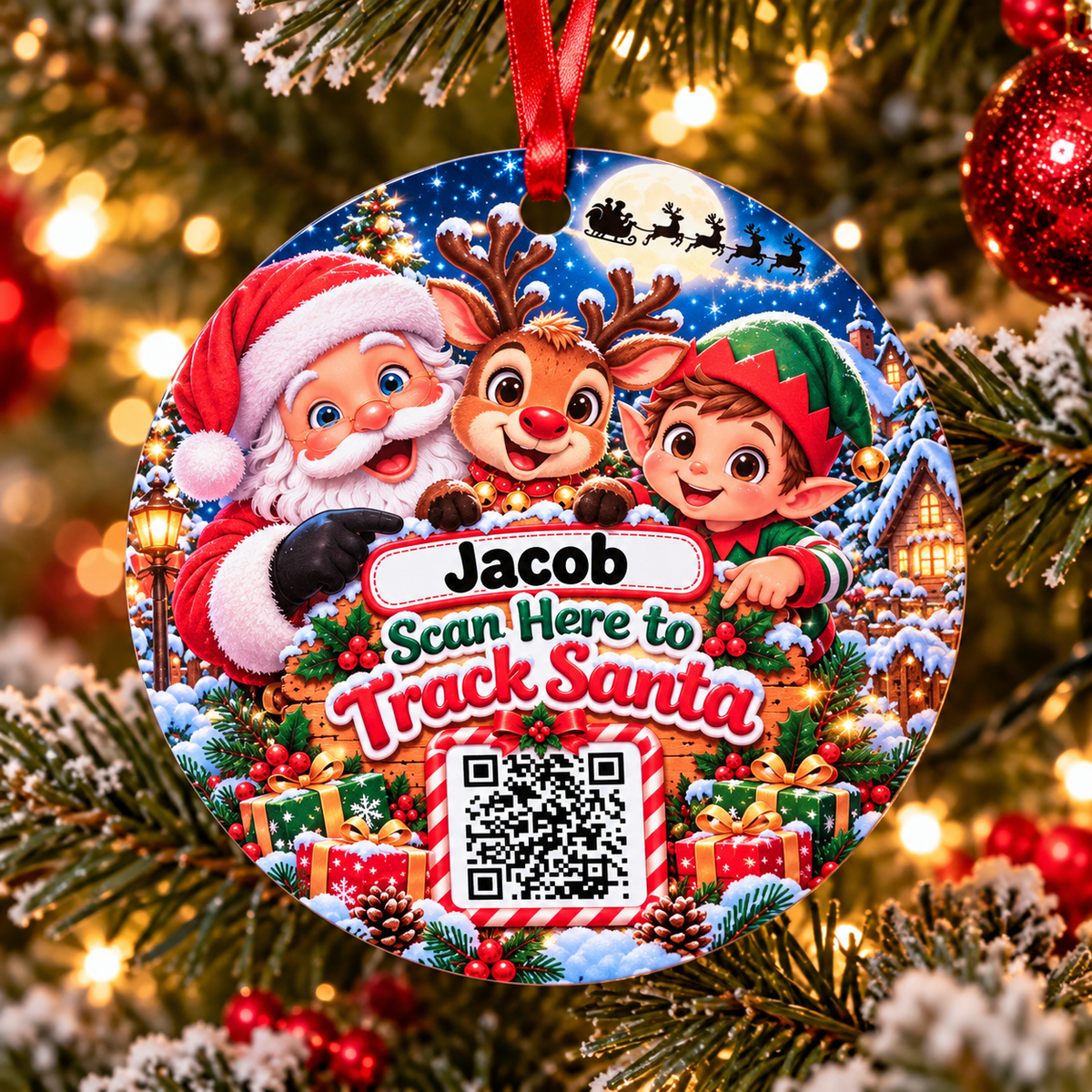 Personalised Santa Tracker Bauble