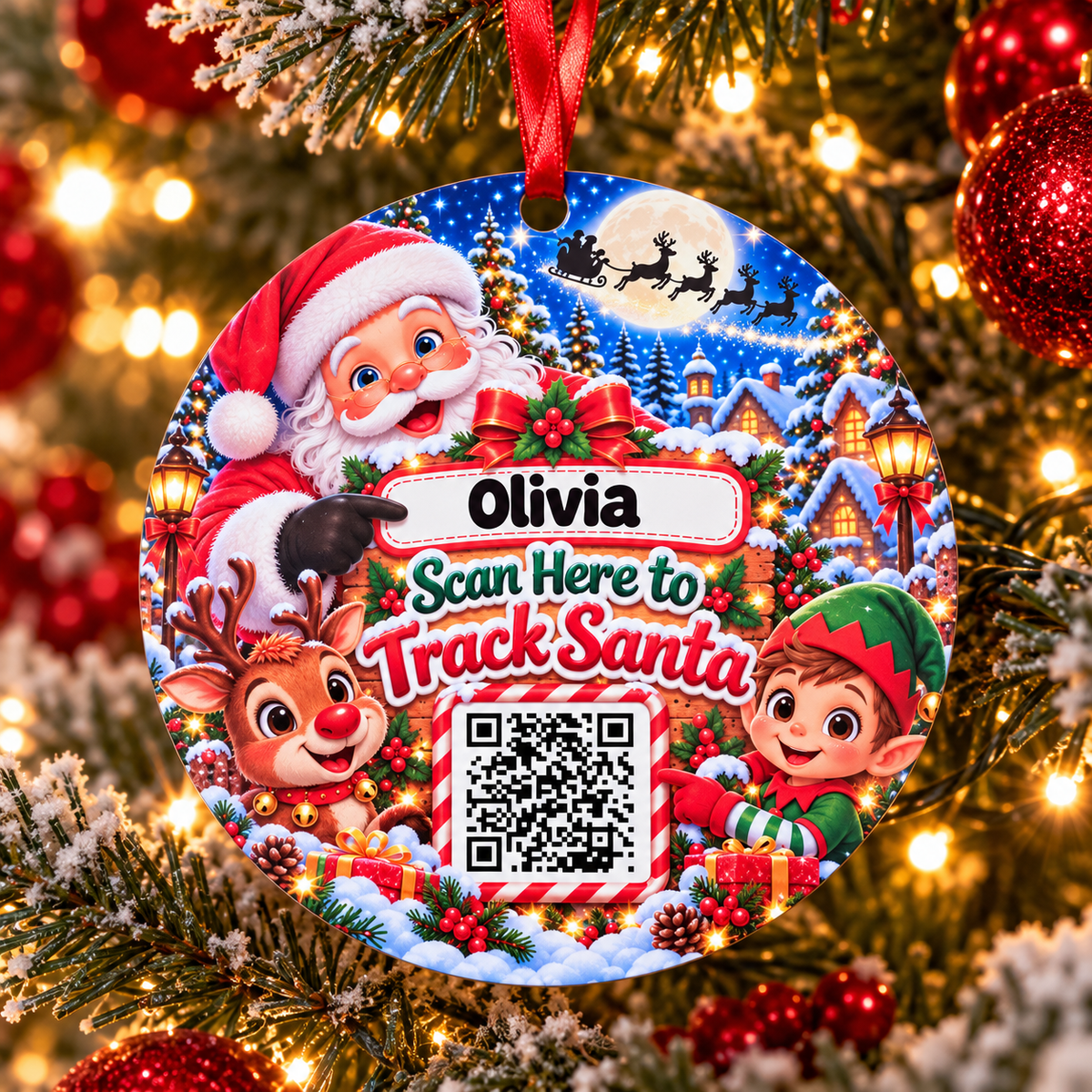 Personalised Santa Tracker Bauble