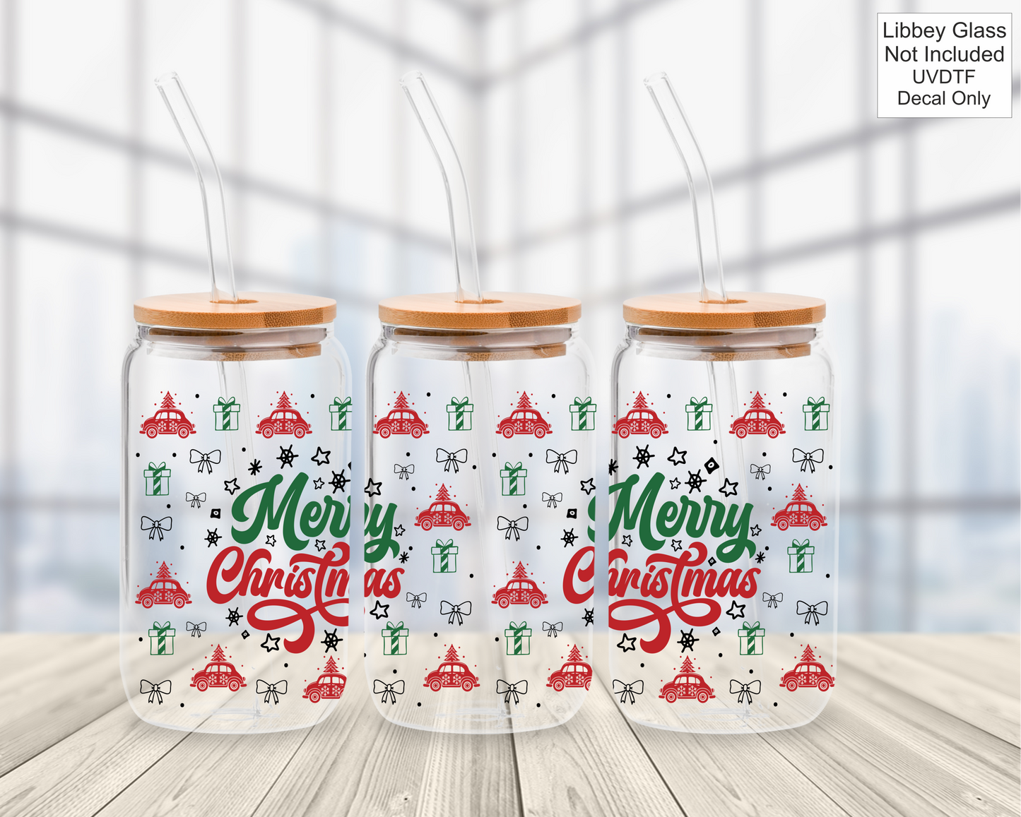 UVDTF 16oz Libbey Glass Wrap - Christmas