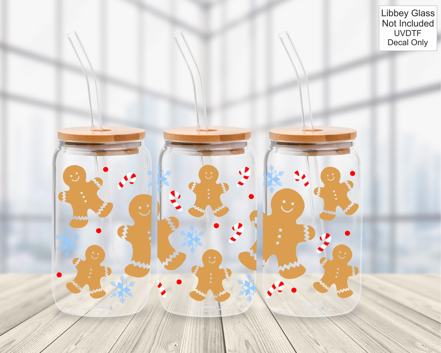UVDTF 16oz Libbey Glass Wrap - Gingerbread