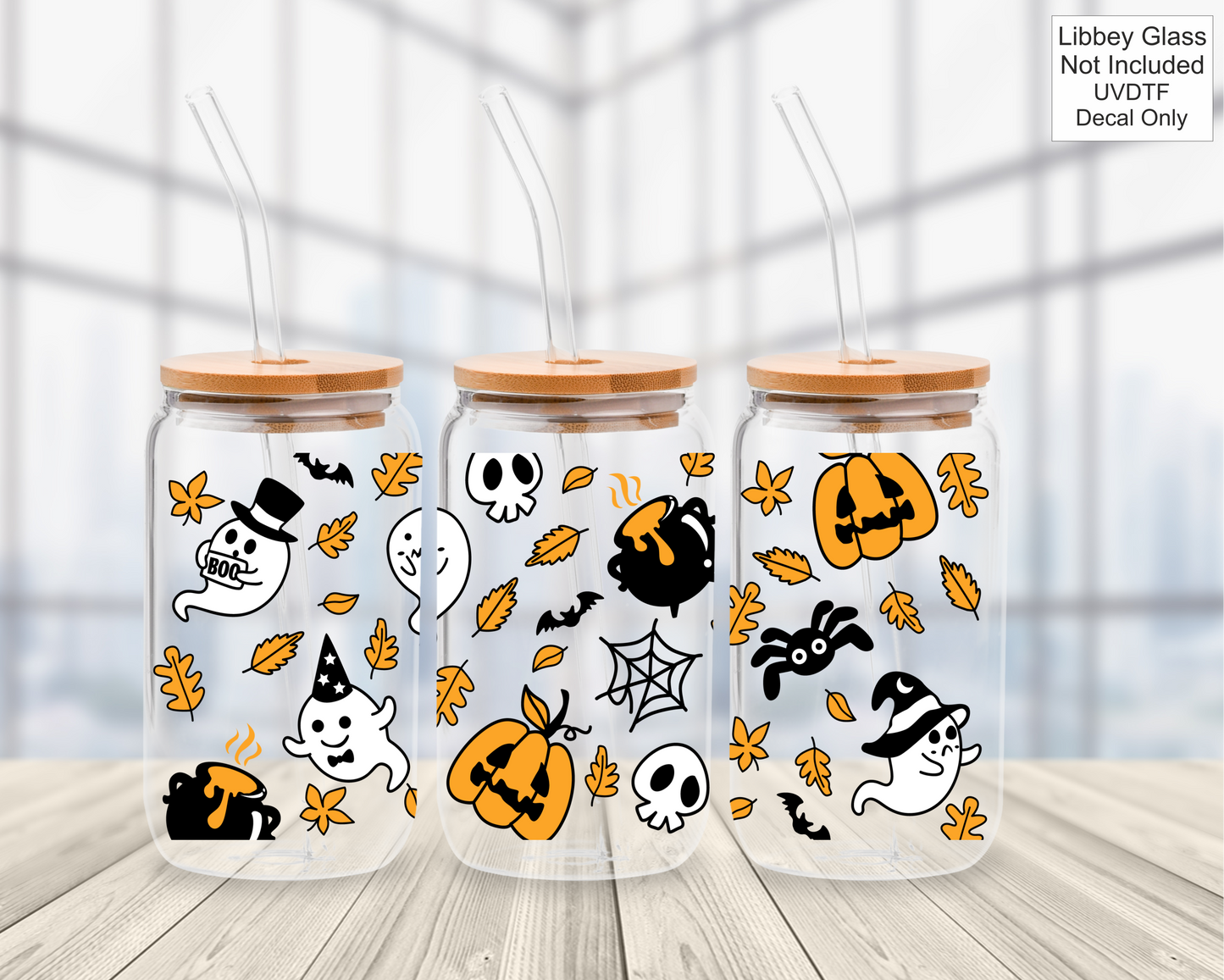 UVDTF 16oz Libbey Glass Wrap - Halloween