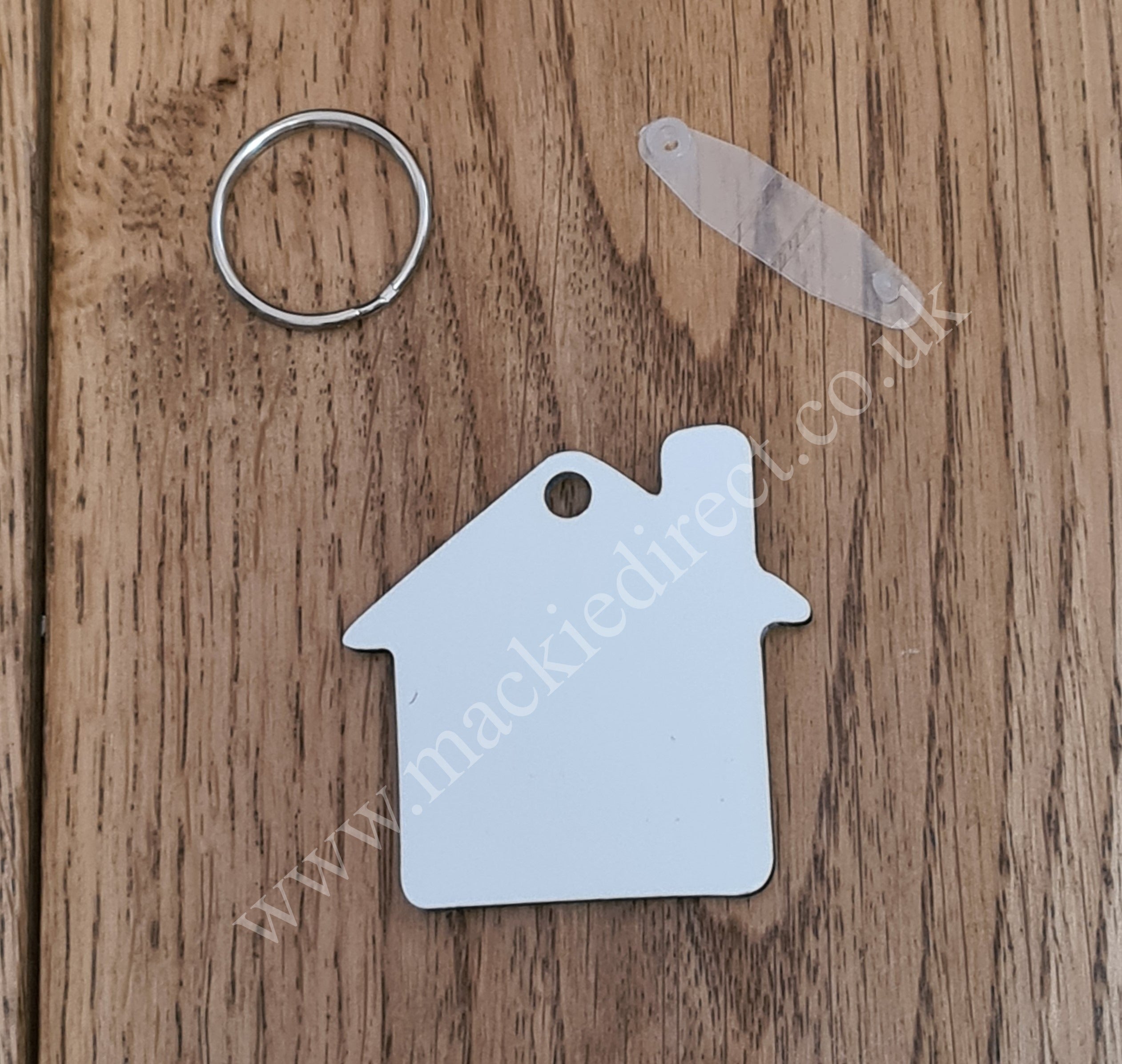Mdf Keyring MDF Double Sided House Shaped Keyrings – Mackie Direct