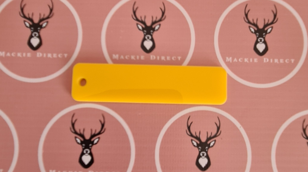 Yellow Acrylic Car Reg Number Plate Keyring - Mackie Direct
