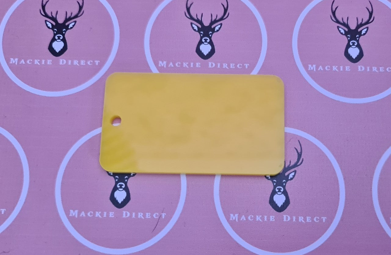 Large Yellow Acrylic Number Plate Keyring - Mackie Direct