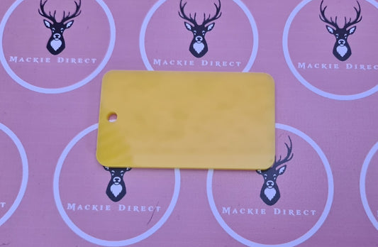 Large Yellow Acrylic Number Plate Keyring - Mackie Direct