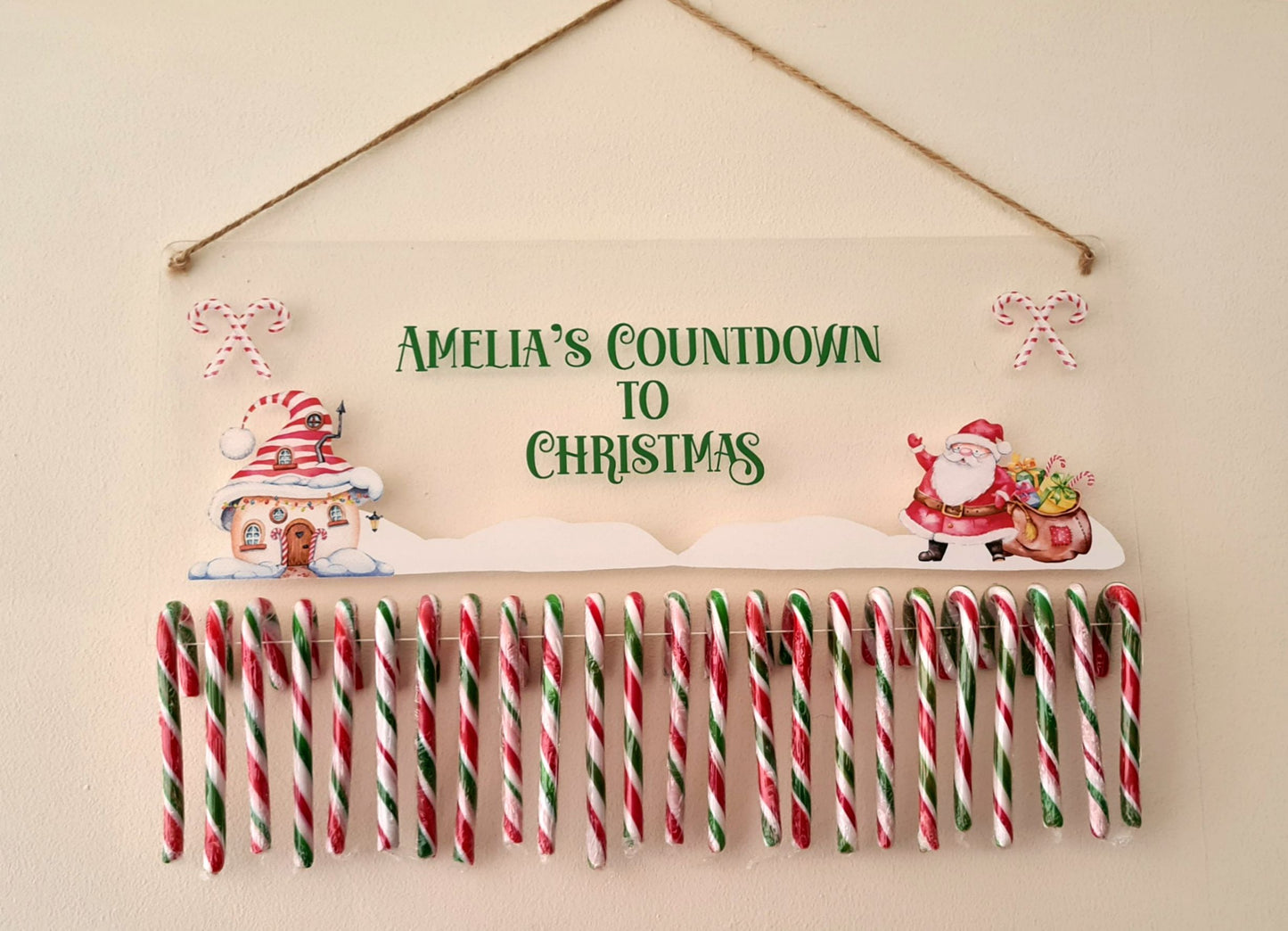 Candy Cane Countdown to Christmas Advent Calendar