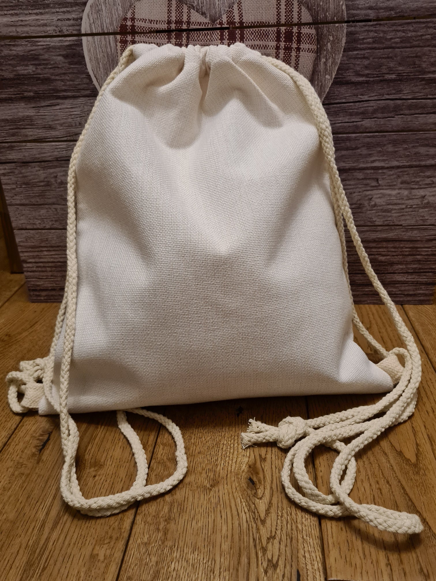 Linen Drawcord Bag suitable for sublimation Mackie Direct